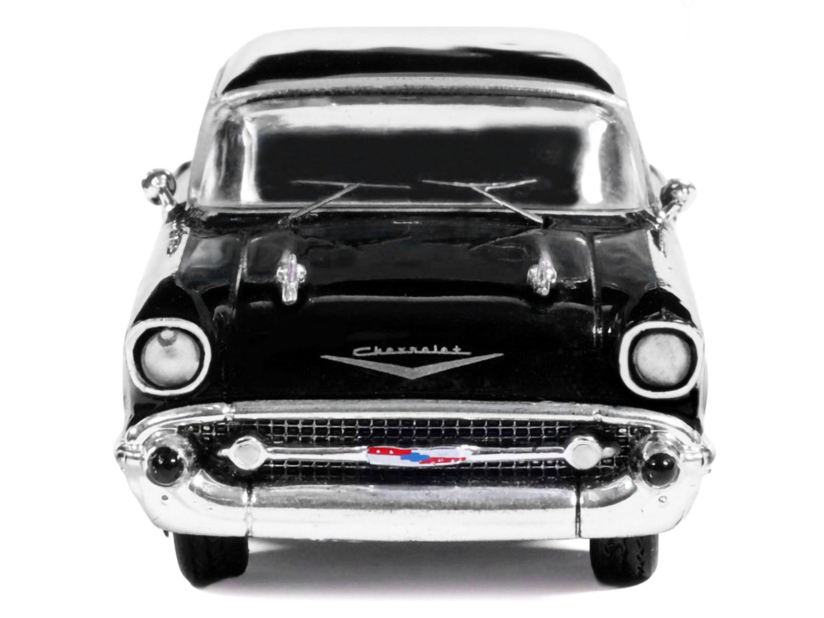 1957 Chevrolet One-Fifty Sedan Black and White 1/64 Diecast Model Car by IXO Models