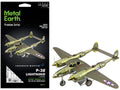 Model Kit Lockheed Martin P-38 Lightning Fighter Aircraft '#162' United States Army Air Forces (Challenging Difficulty) Model by Metal Earth