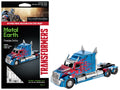 Model Kit Western Star 5700 Truck 'Optimus Prime' Blue with Red Flames 'Transformers: The Last Knight' (2017) Movie (Moderate Difficulty) Steel Model by Metal Earth