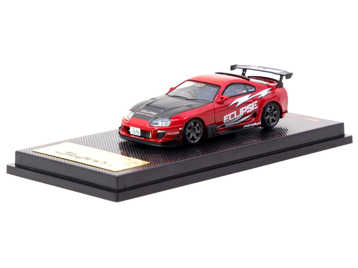 Toyota Supra (JZA80) RZ RHD (Right Hand Drive) 'Eclipse Racing Concept' Red with Carbon Hood 1/64 Diecast Model Car by Ignition Model