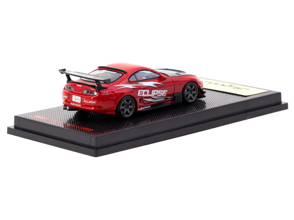 Toyota Supra (JZA80) RZ RHD (Right Hand Drive) 'Eclipse Racing Concept' Red with Carbon Hood 1/64 Diecast Model Car by Ignition Model