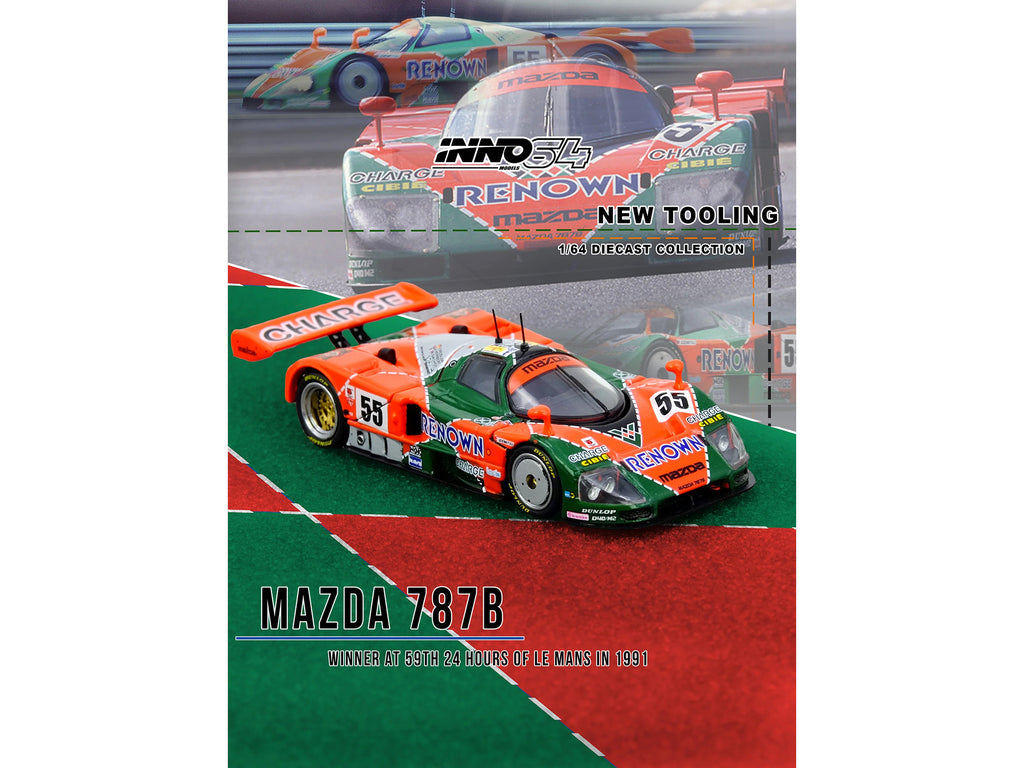Mazda 787B #55 Johnny Herbert - Volker Weidler - Bertrand Gachot 'Mazdaspeed' Winner '24 Hours of Le Mans' (1991) 1/64 Diecast Model Car by Inno Models