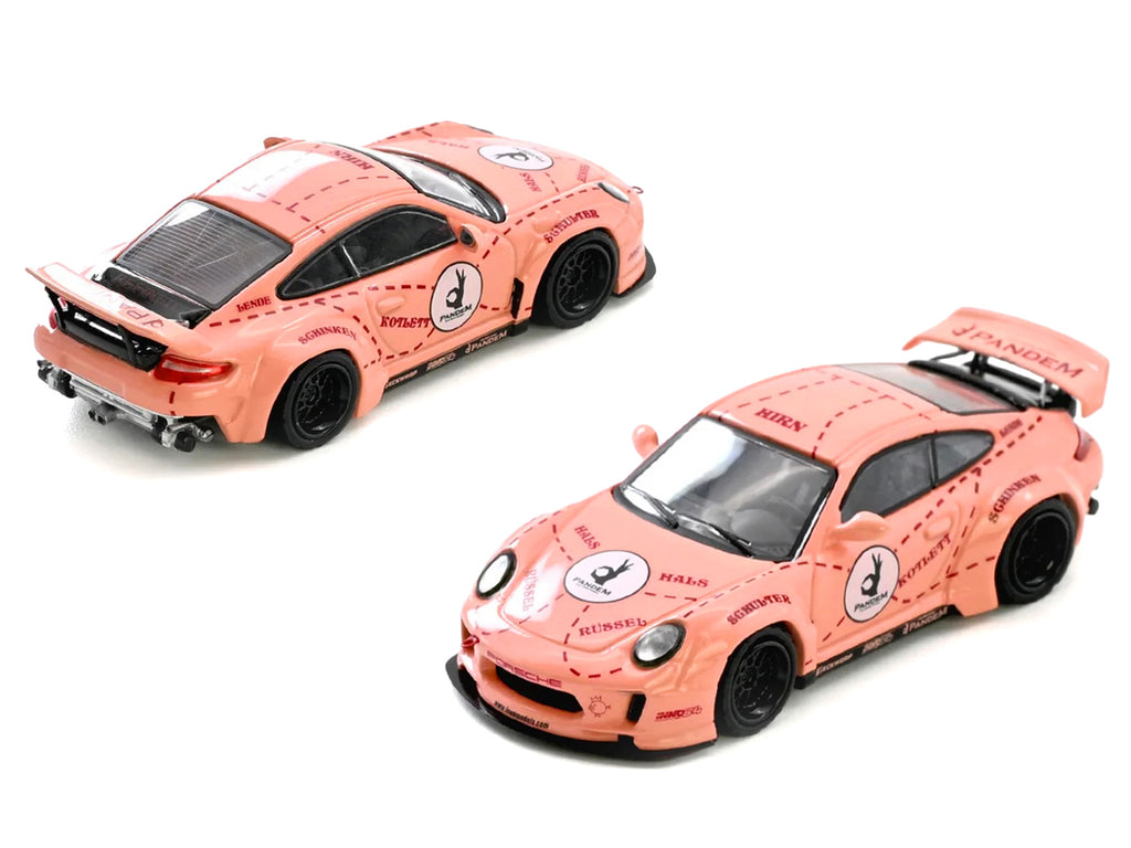 Pandem 997 'Pink Pig' Pink with Graphics 1/64 Diecast Model Car by Inno Models