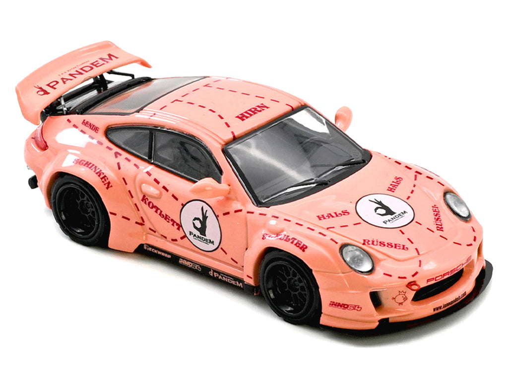 Pandem 997 'Pink Pig' Pink with Graphics 1/64 Diecast Model Car by Inno Models