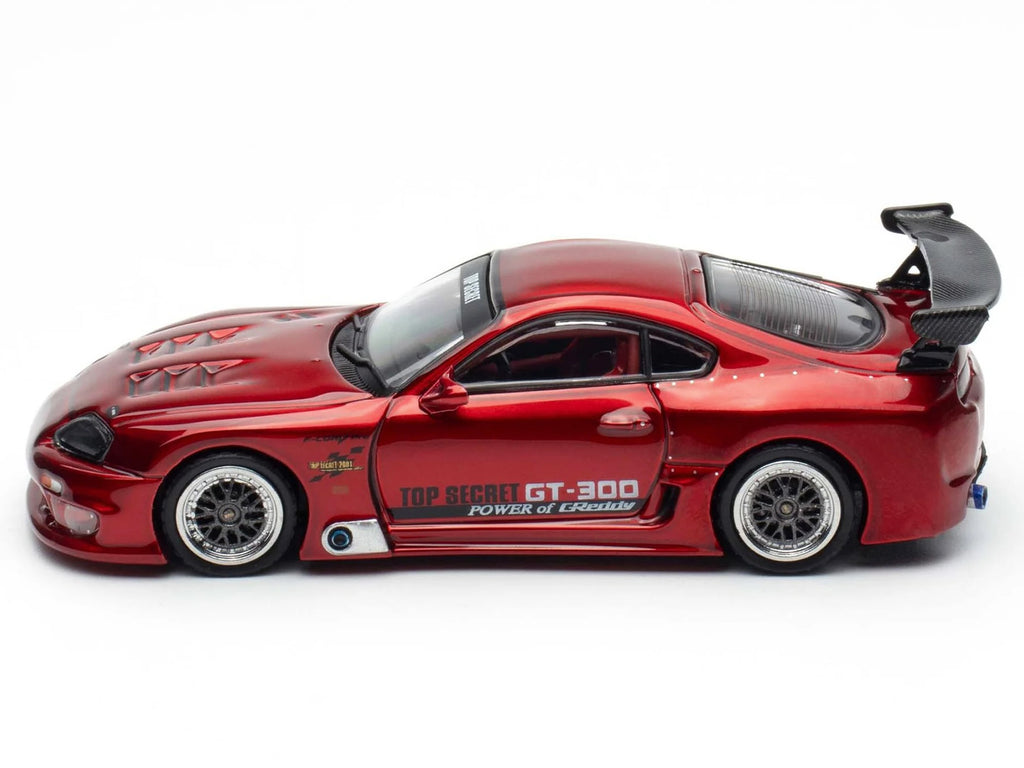 Toyota Supra (A80) 'Top Secret' GT300 RHD (Right Hand Drive) Red Metallic 1/64 Diecast Model Car by Inno Models