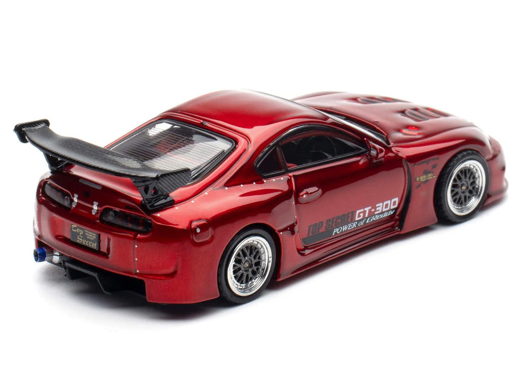Toyota Supra (A80) 'Top Secret' GT300 RHD (Right Hand Drive) Red Metallic 1/64 Diecast Model Car by Inno Models