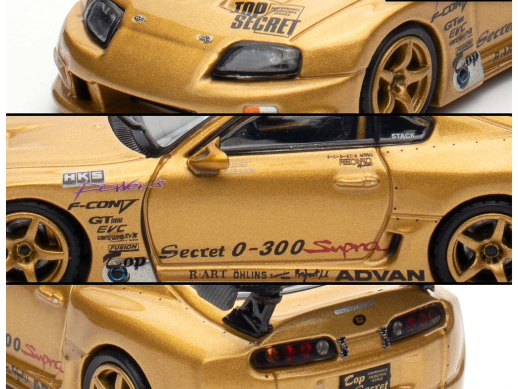 Toyota Supra (A80) 'Top Secret' GT300 RHD (Right Hand Drive) Gold Metallic 'Tokyo Auto Salon 2025 Event Exclusive' 1/64 Diecast Model Car by Inno Models