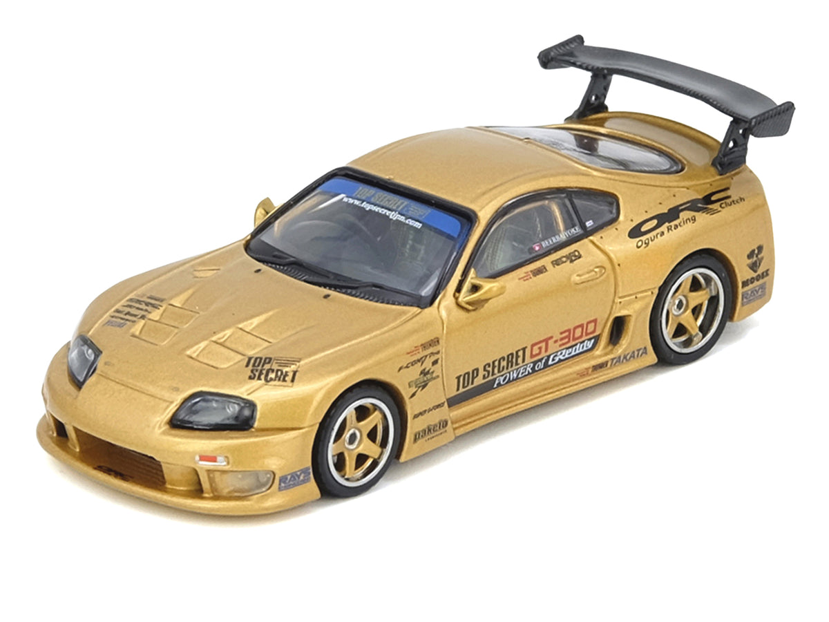 Toyota Supra (A80) 'Top Secret Thailand' GT300 RHD (Right Hand Drive) Gold Metallic 'Tokyo Auto Salon Kuala Lumpur 2025 Event Exclusive' 1/64 Diecast Model Car by Inno Models