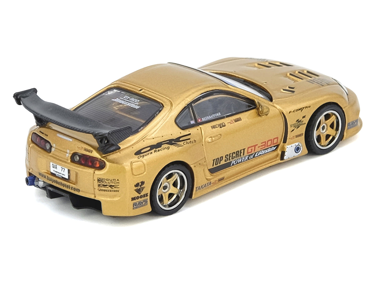 Toyota Supra (A80) 'Top Secret Thailand' GT300 RHD (Right Hand Drive) Gold Metallic 'Tokyo Auto Salon Kuala Lumpur 2025 Event Exclusive' 1/64 Diecast Model Car by Inno Models