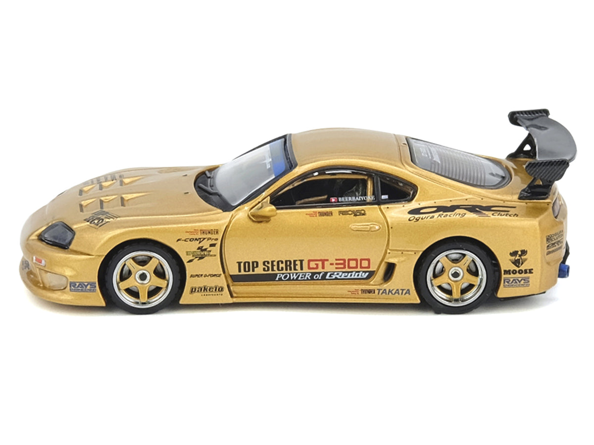 Toyota Supra (A80) 'Top Secret Thailand' GT300 RHD (Right Hand Drive) Gold Metallic 'Tokyo Auto Salon Kuala Lumpur 2025 Event Exclusive' 1/64 Diecast Model Car by Inno Models