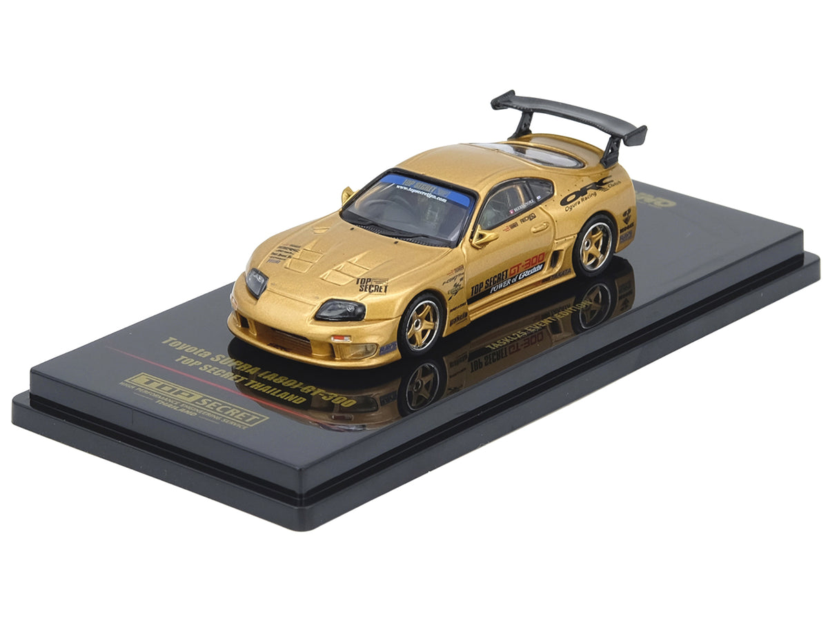 Toyota Supra (A80) 'Top Secret Thailand' GT300 RHD (Right Hand Drive) Gold Metallic 'Tokyo Auto Salon Kuala Lumpur 2025 Event Exclusive' 1/64 Diecast Model Car by Inno Models