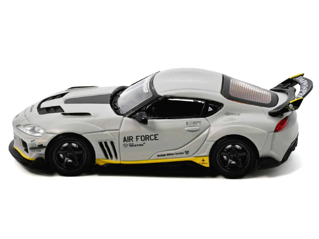 Toyota Supra (A90) WBK DarwinPro 'Air Force' Matt Gray with Carbon Accents 1/64 Diecast Model Car by Inno Models