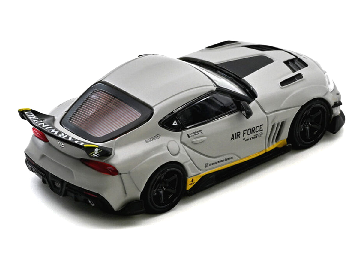 Toyota Supra (A90) WBK DarwinPro 'Air Force' Matt Gray with Carbon Accents 1/64 Diecast Model Car by Inno Models