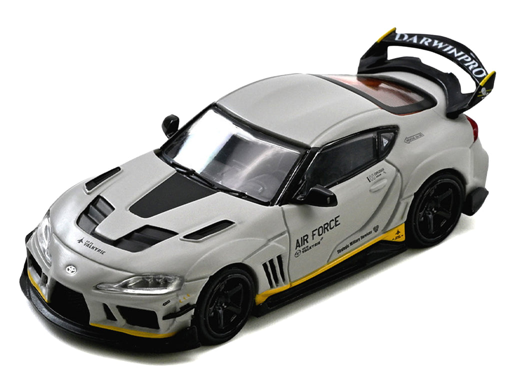 Toyota Supra (A90) WBK DarwinPro 'Air Force' Matt Gray with Carbon Accents 1/64 Diecast Model Car by Inno Models