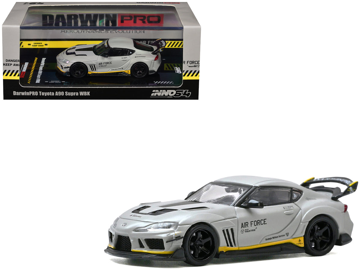 Toyota Supra (A90) WBK DarwinPro 'Air Force' Matt Gray with Carbon Accents 1/64 Diecast Model Car by Inno Models