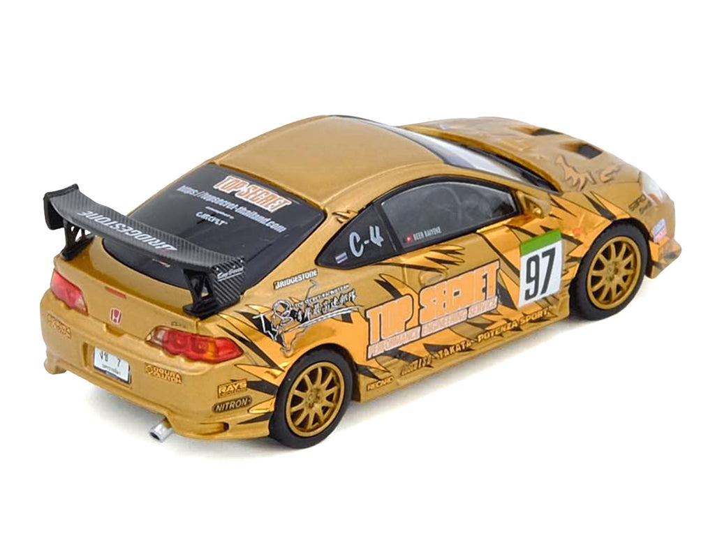 Honda Integra Type R (DC5) RHD (Right Hand Drive) #97 'Top Secret Thailand' Gold Metallic with Graphics 'Honda Fest Thailand 2025'1/64 Diecast Model Car by Inno Models