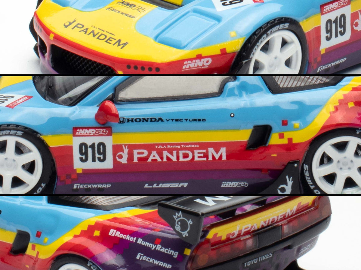 Honda NSX (NA1) #919 'Pandem Rocket Bunny' Light Blue with Graphics 'APA XPO 2025 Event Edition' 1/64 Diecast Model Car by Inno Models
