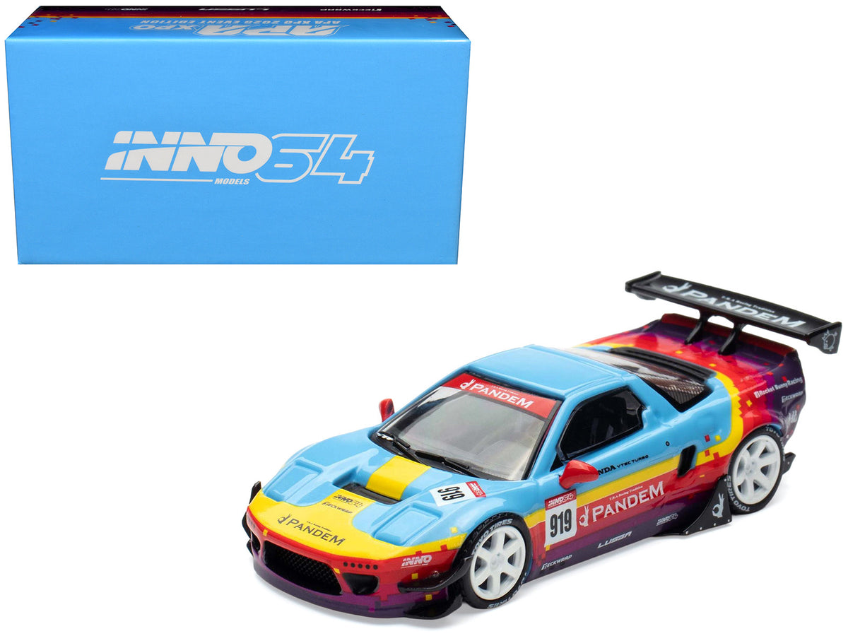 Honda NSX (NA1) #919 'Pandem Rocket Bunny' Light Blue with Graphics 'APA XPO 2025 Event Edition' 1/64 Diecast Model Car by Inno Models