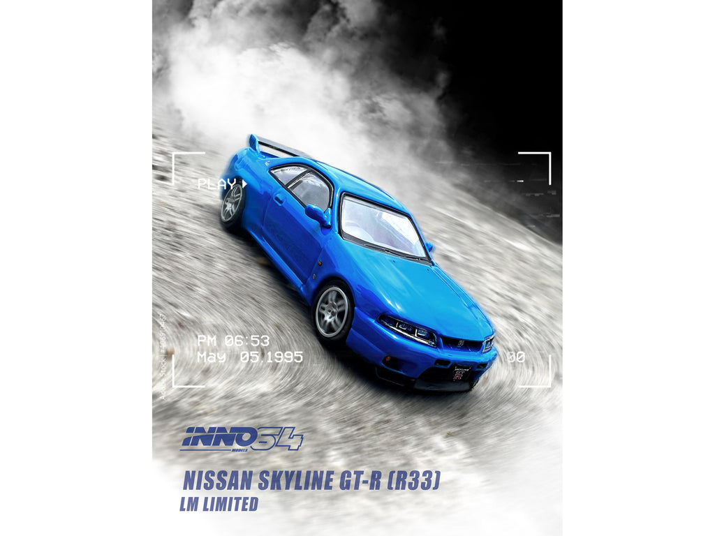 Nissan Skyline GT-R (R33) RHD (Right Hand Drive) Blue 'LM Limited' 1/64 Diecast Model Car by Inno Models
