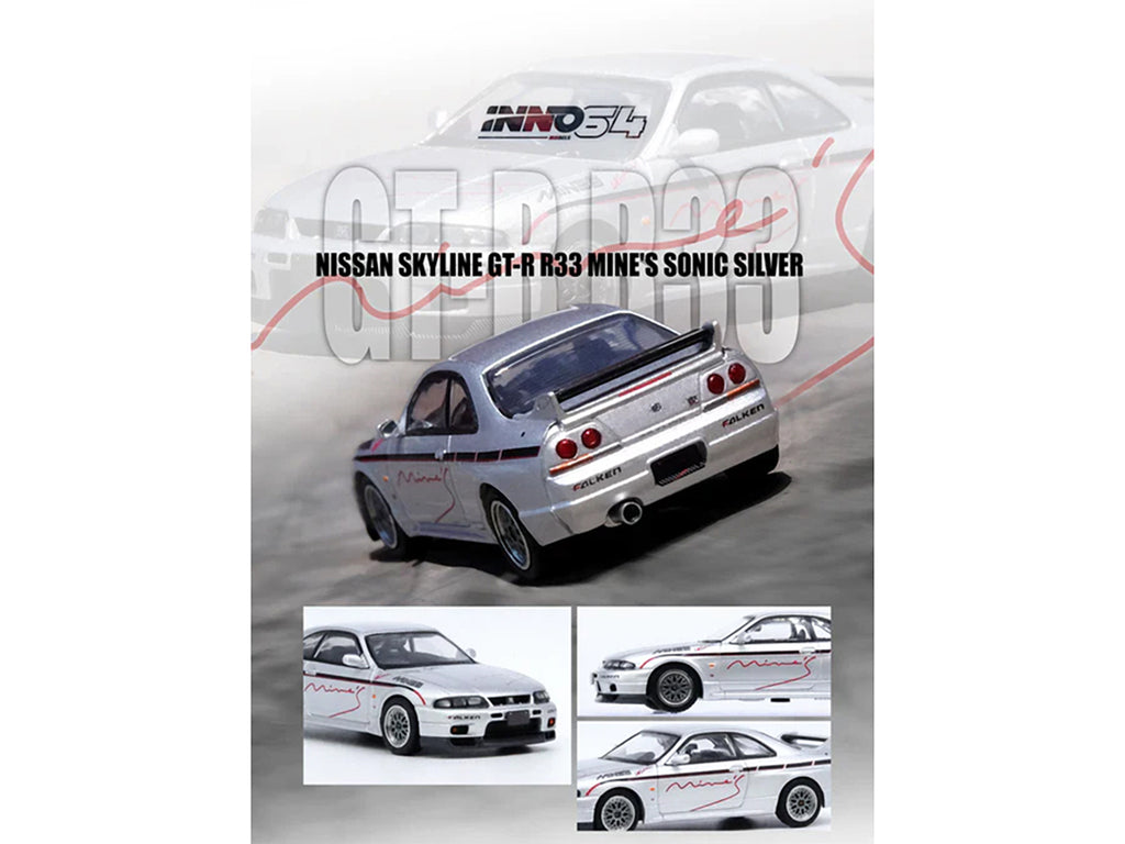 Nissan Skyline GT-R N1 (R33) RHD (Right Hand Drive) 'Tuned by Mine's' Silver 1/64 Diecast Model Car by Inno Models