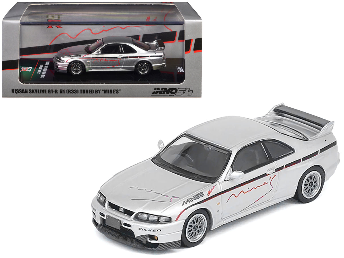 Nissan Skyline GT-R N1 (R33) RHD (Right Hand Drive) 'Tuned by Mine's' Silver 1/64 Diecast Model Car by Inno Models
