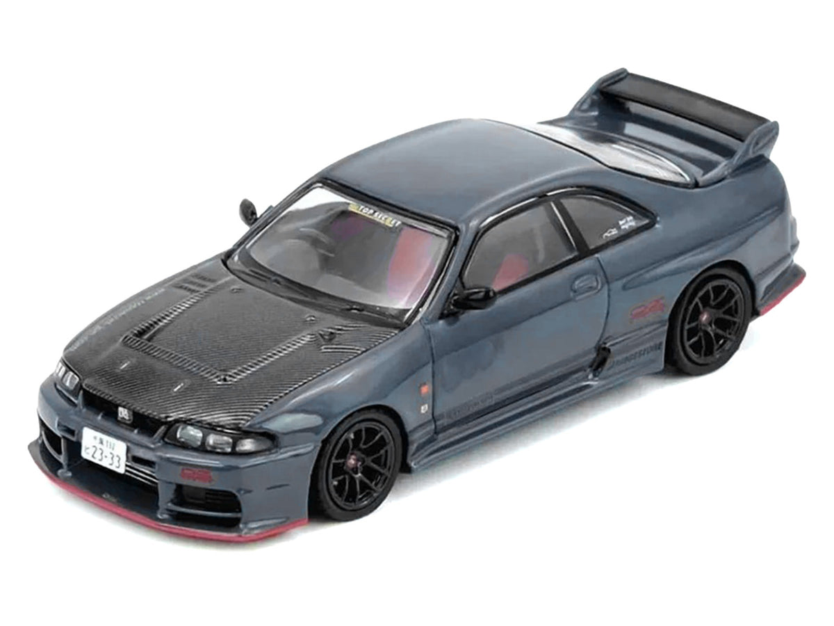 Nissan Top Secret Skyline GT-R (BCNR33) RHD (Right Hand Drive) Stealth Gray with Carbon Hood 'Tokyo Auto Salon Hong Kong 2025 Event Edition' 1/64 Diecast Model Car by Inno Models