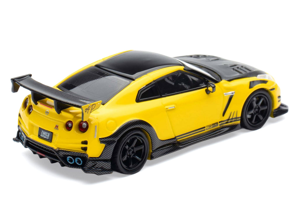 Nissan GT-R (R35) RHD (Right Hand Drive) Yellow with Carbon Hood and Black Top 'The Model Car Show Singapore 2025 Event Edition' 1/64 Diecast Model Car by Inno Models