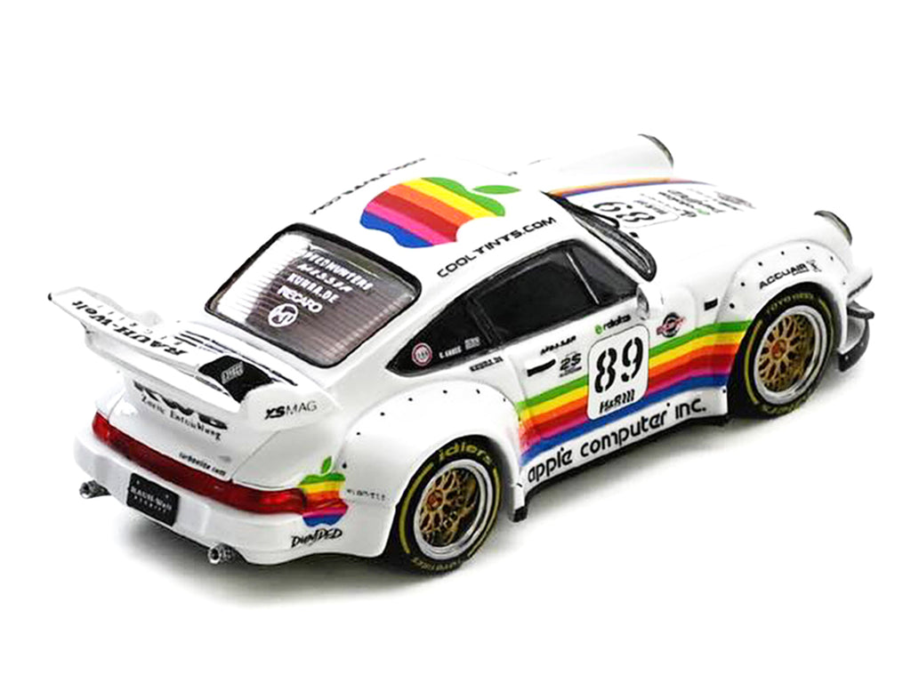 RWB 930 #89 'Apple Livery' White with Stripes 1/64 Diecast Model Car by Inno Models