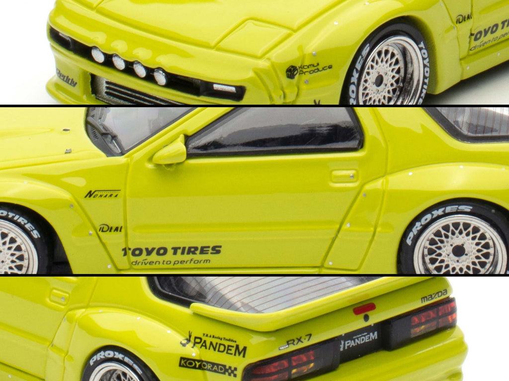Mazda RX-7 (FC3S) 'Pandem Aero' RHD (Right Hand Drive) Lime Green 'The Model Car Show Malaysia 2025 Event Edition' 1/64 Diecast Model Car by Inno Models