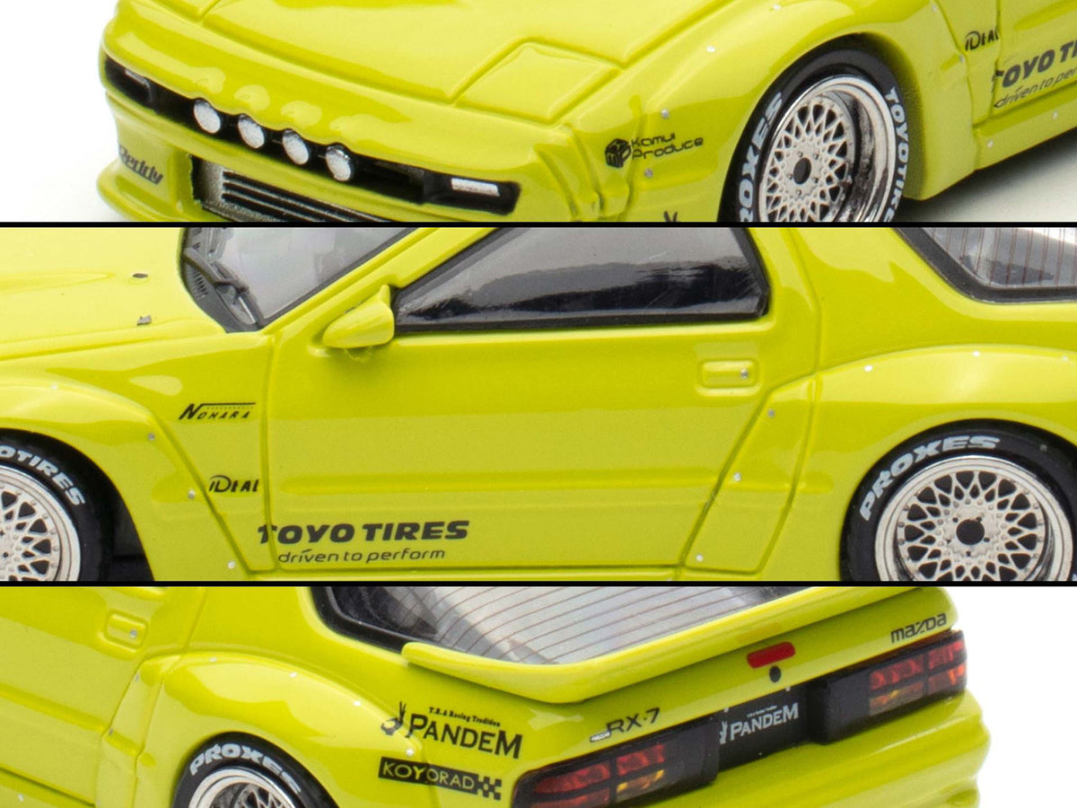 Mazda RX-7 (FC3S) 'Pandem Aero' RHD (Right Hand Drive) Lime Green 'The Model Car Show Malaysia 2025 Event Edition' 1/64 Diecast Model Car by Inno Models
