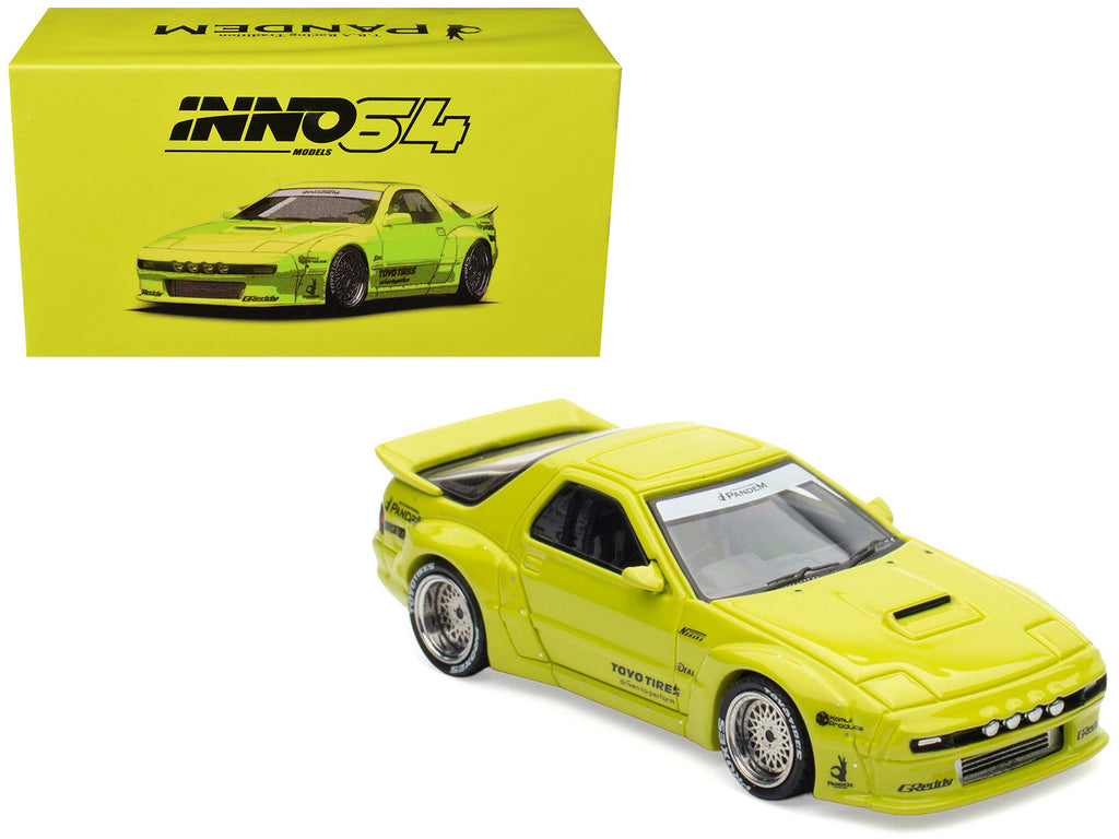 Mazda RX-7 (FC3S) 'Pandem Aero' RHD (Right Hand Drive) Lime Green 'The Model Car Show Malaysia 2025 Event Edition' 1/64 Diecast Model Car by Inno Models