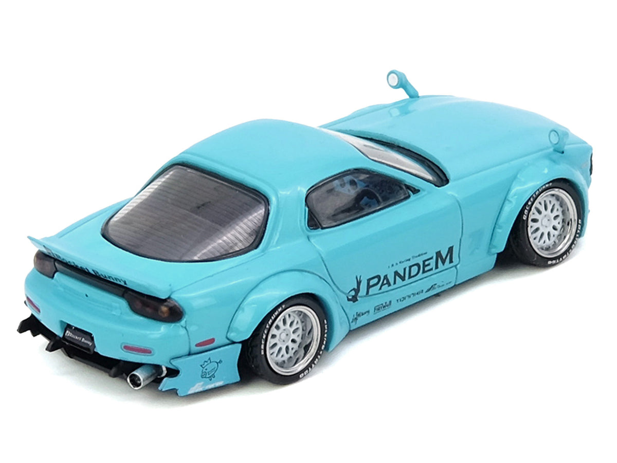 Mazda RX-7 (FD3S) RHD (Right Hand Drive) 'Pandem Rocket Bunny' Light Blue 1/64 Diecast Model Car by Inno Models