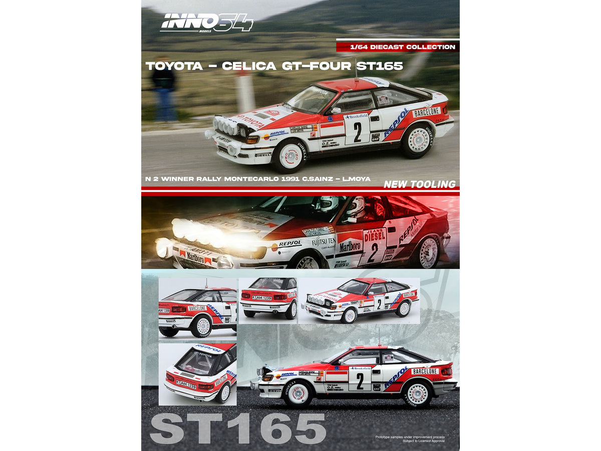 Toyota Celica GT-Four (ST165) #2 Carlos Sainz - Luis Moya Winner 'Rally Monte Carlo' (1991) 1/64 Diecast Model Car by Inno Models