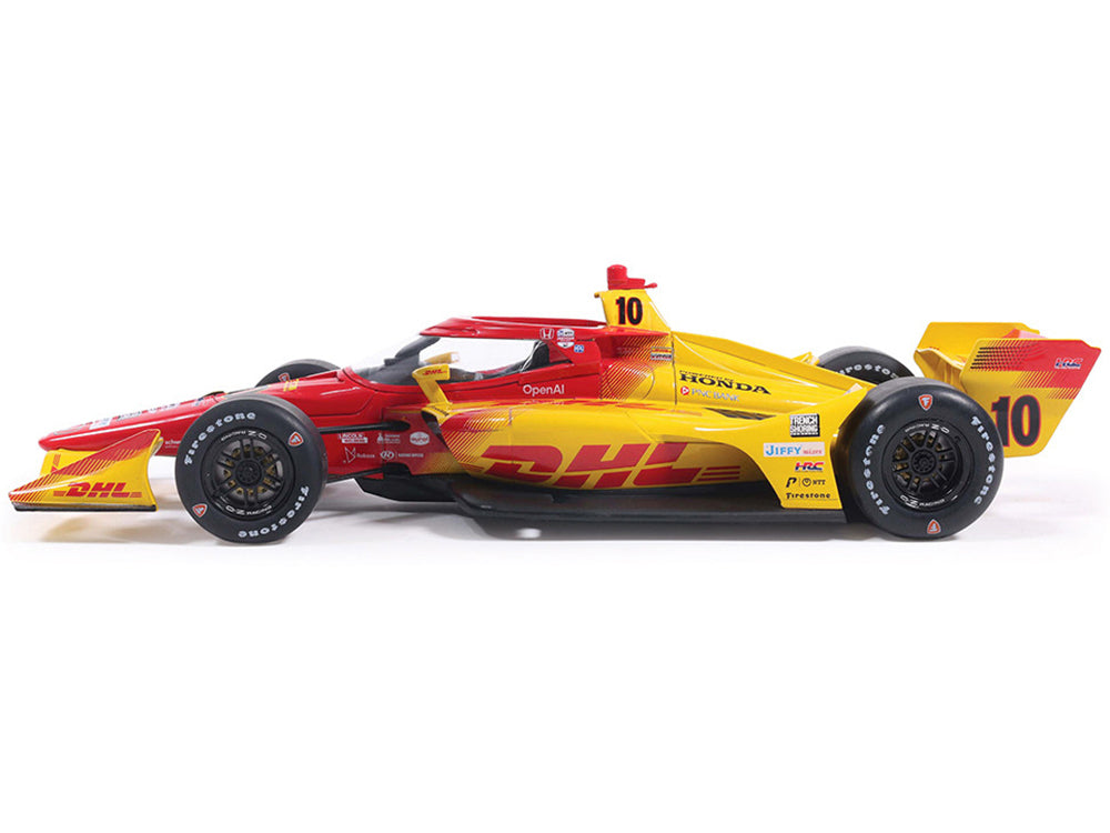 Dallara IndyCar #10 Alex Palou 'DHL' Chip Ganassi Racing (Road Course Configuration) Champion 'NTT IndyCar Series' (2025) 1/18 Diecast Model Car by IXO Models