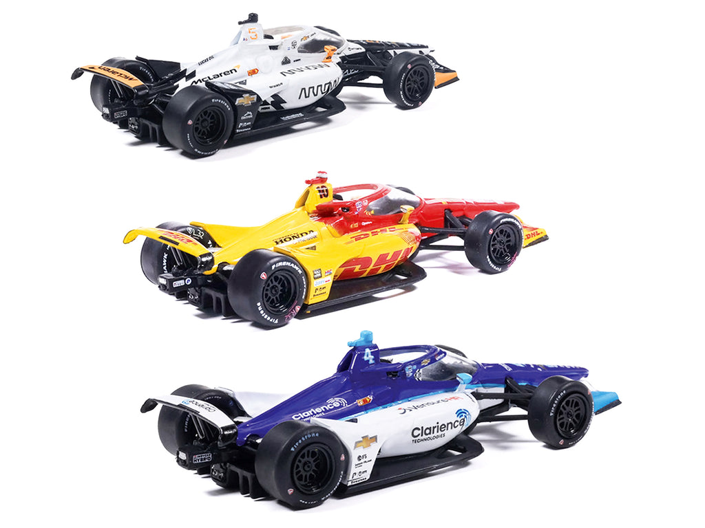 '109th Indianapolis 500' (2025) Podium Set of 3 IndyCars 1/64 Diecast Model Cars by IXO Models