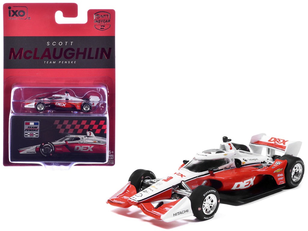 Dallara IndyCar #3 Scott McLaughlin 'DEX' Team Penske (Road Course Configuration) 'NTT IndyCar Series' (2026) 1/64 Diecast Model by IXO Models