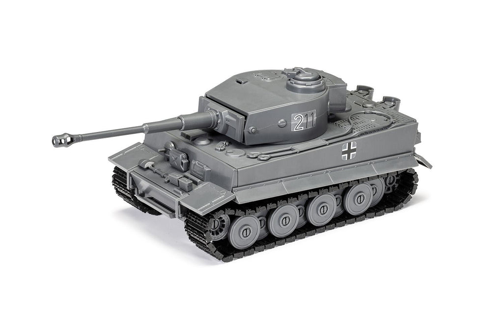Skill 1 Model Kit Tiger I Tank 'German Army' Snap Together Painted Plastic Model Tank Kit 1/35 Scale by Airfix Quickbuild