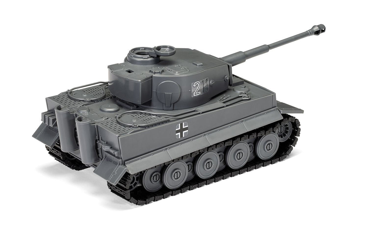 Skill 1 Model Kit Tiger I Tank 'German Army' Snap Together Painted Plastic Model Tank Kit 1/35 Scale by Airfix Quickbuild