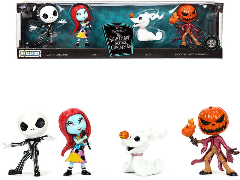 Set of 4 Diecast Figurines (2.5') Tim Burton's 'The Nightmare Before Christmas' 'Metalfigs' Series by Jada