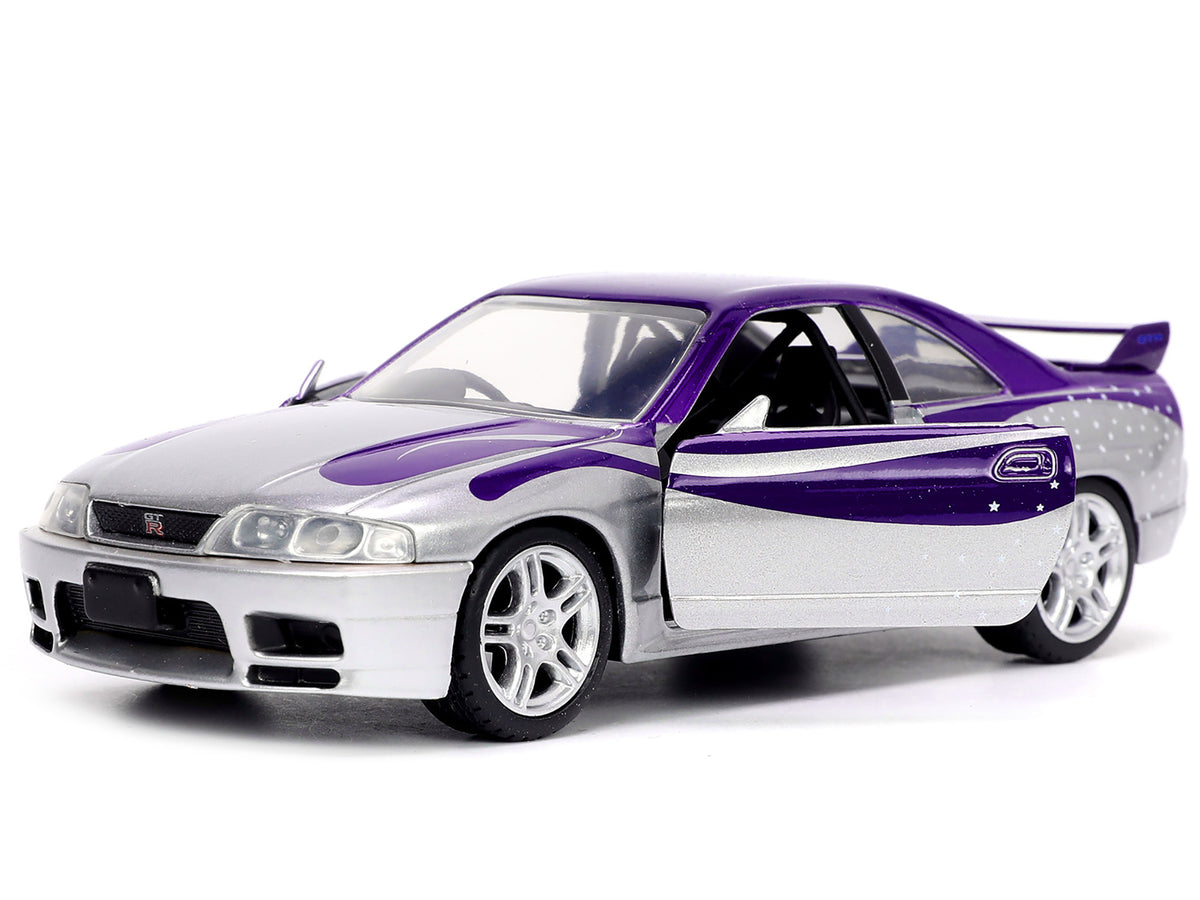 1995 Nissan Skyline GT-R (BCNR33) Purple and Silver Metallic 'Fast & Furious' Series 1/32 Diecast Model Car by Jada