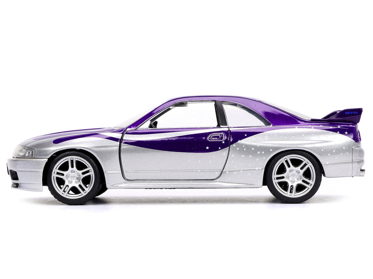 1995 Nissan Skyline GT-R (BCNR33) Purple and Silver Metallic 'Fast & Furious' Series 1/32 Diecast Model Car by Jada