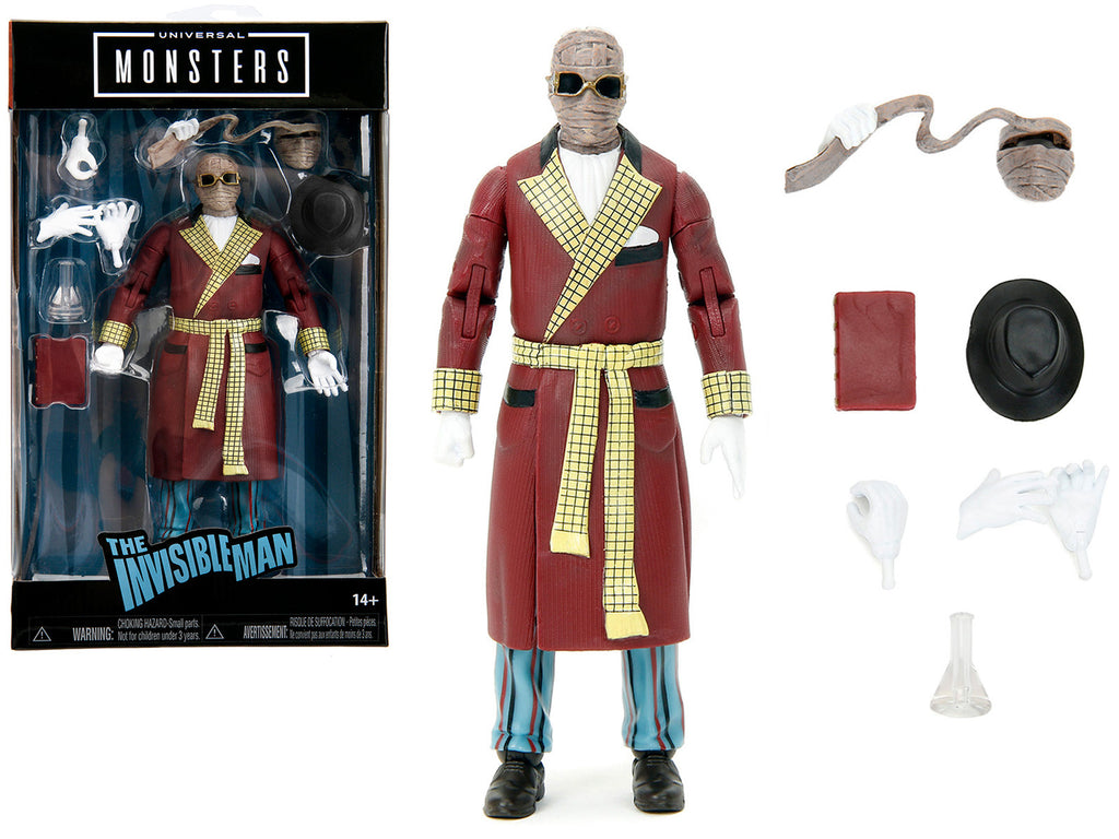 The Invisible Man 6' Moveable Figure with Accessories and Alternate Head and Hands 'Universal Monsters' Series by Jada