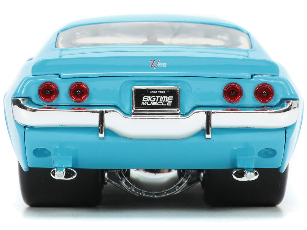 1971 Chevrolet Camaro Z/28 Light Blue with White Stripes 'Bigtime Muscle' Series 1/24 Diecast Model Car by Jada