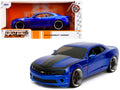 2010 Chevrolet Camaro Candy Blue with Black Hood 'Bigtime Muscle' Series 1/24 Diecast Model Car by Jada