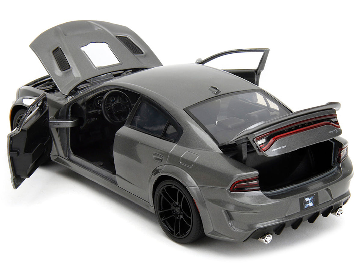 2021 Dodge Charger SRT Hellcat Gray Metallic 'Fast X' (2023) Movie 'Fast & Furious' Series 1/24 Diecast Model Car by Jada