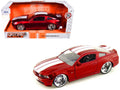 2010 Ford Mustang GT Red Metallic with White Stripes 'Bigtime Muscle' Series 1/24 Diecast Model Car by Jada