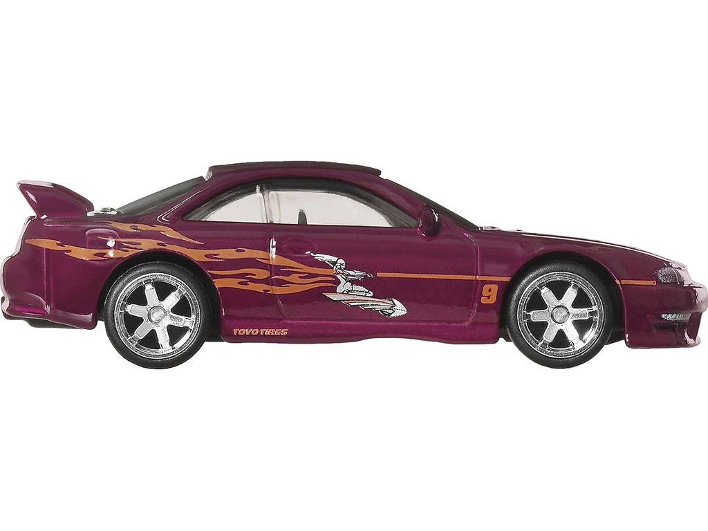 Nissan 240SX (S14) RHD (Right Hand Drive) Maroon with Graphics 'The Fast and the Furious' (2001) Movie 'Fast & Furious' Series Diecast Model Car by Hot Wheels