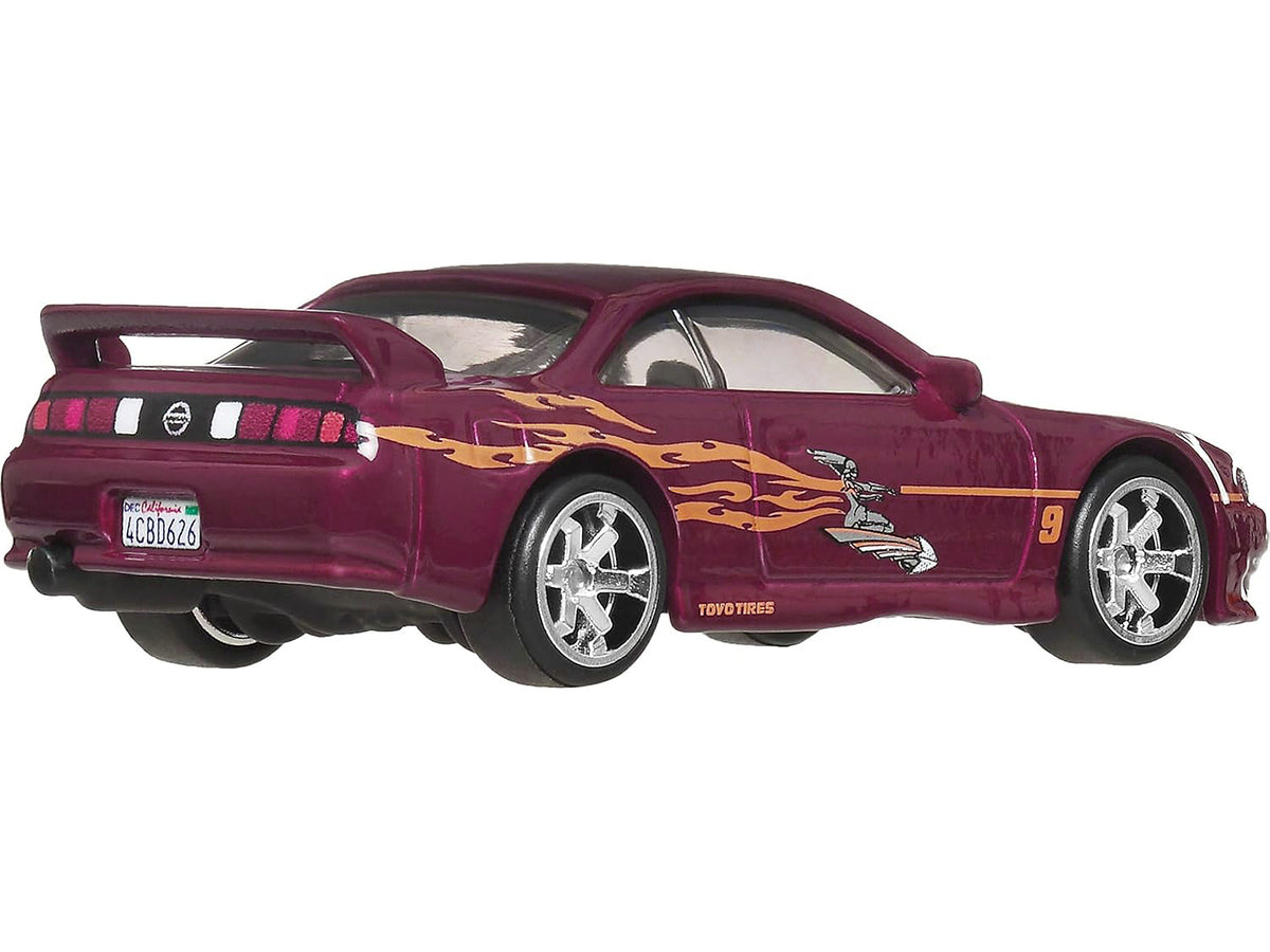Nissan 240SX (S14) RHD (Right Hand Drive) Maroon with Graphics 'The Fast and the Furious' (2001) Movie 'Fast & Furious' Series Diecast Model Car by Hot Wheels
