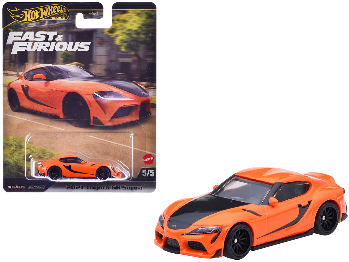 2021 Toyota GR Supra Orange and Black 'F9' (2021) Movie 'Fast & Furious' Series Diecast Model Car by Hot Wheels
