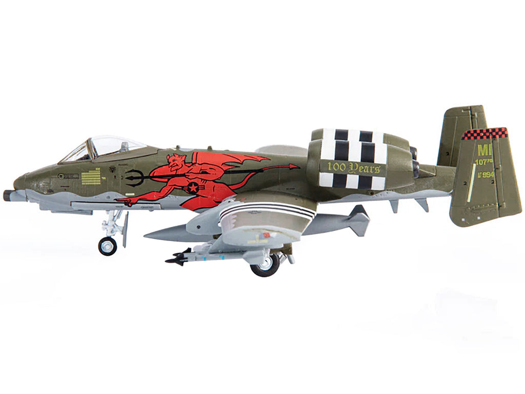Fairchild Republic A-10A Thunderbolt II Aircraft 'US Air Force 107th Fighter Squadron 100th Anniversary Edition' (2018) 1/144 Diecast Model by JC Wings